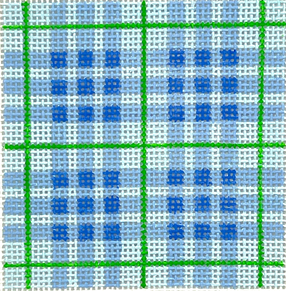 INSSQ3-19 - Madras Plaid - Light Blues and Emerald