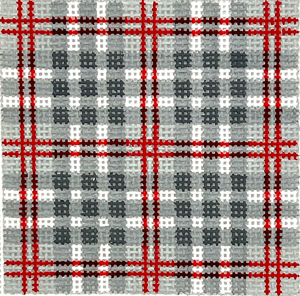 INSSQ3-24 - Madras Plaid - Grays, Red and White