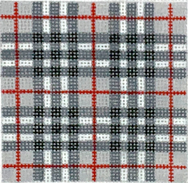 INSSQ3-26 - Gentleman's Plaid - Gray, Black and Red