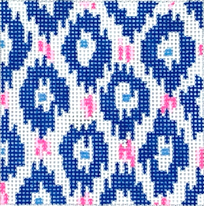 INSSQ3-29 - Ikat - Blue Diamonds with Blue Dot Centers