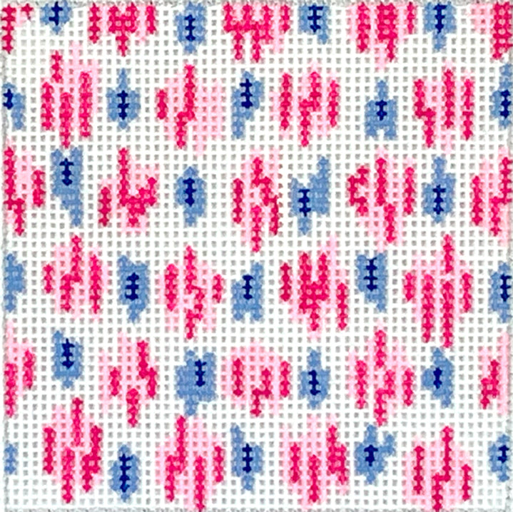 INSSQ3-31 - Ikat - Pink and Blue Dots