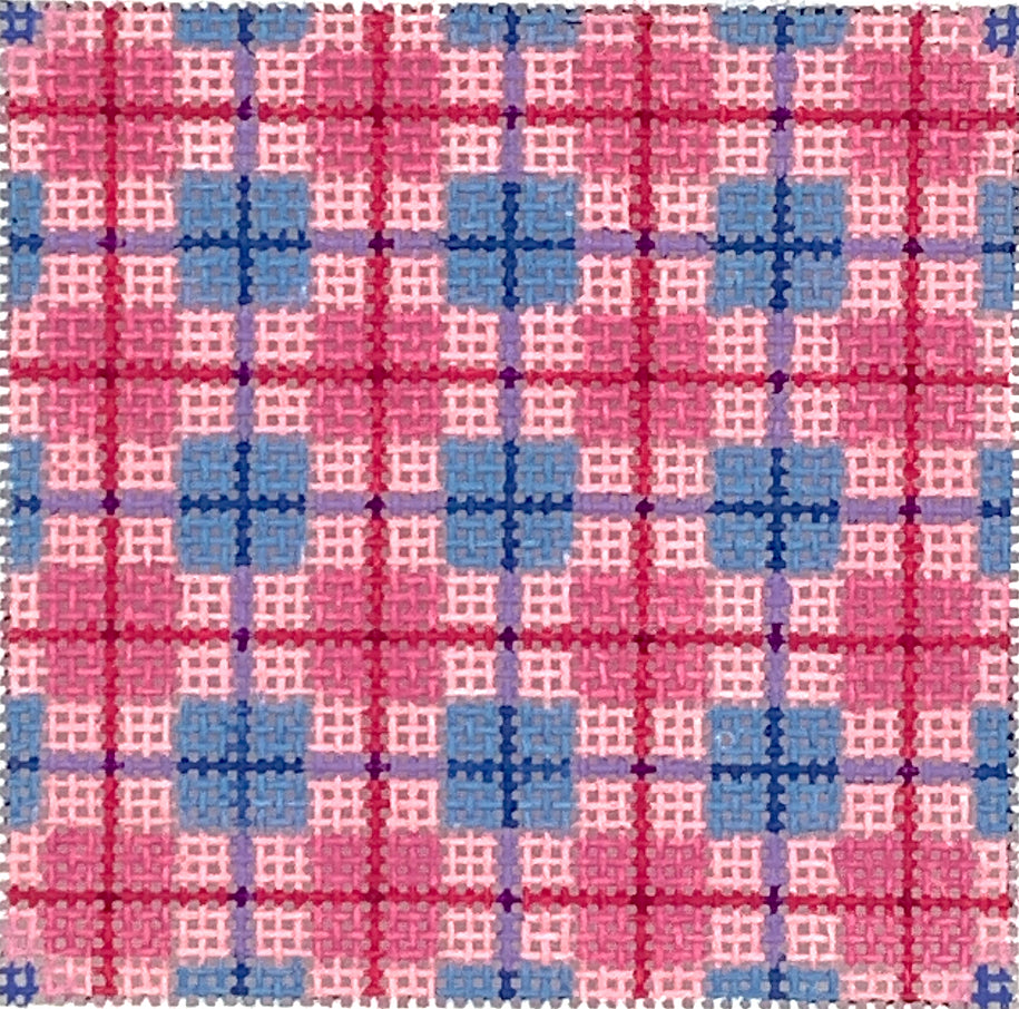 INSSQ3-41 - Madras Plaid - Pinks and Periwinkle