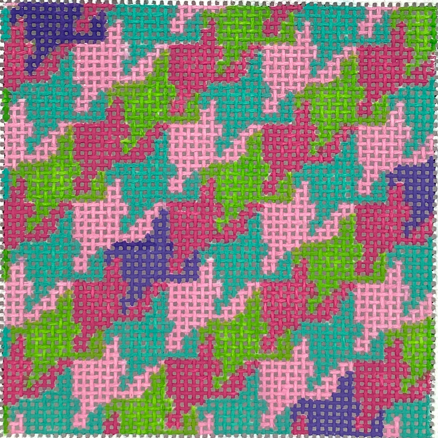 INSSQ3-43 - Houndstooth - Pinks, Green, Turquoise and Lavender