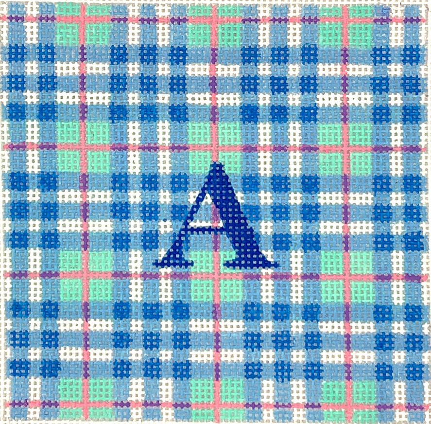 INSSQ4-06 - Madras Plaid - Blues, Turquoise, Pink and Lavender