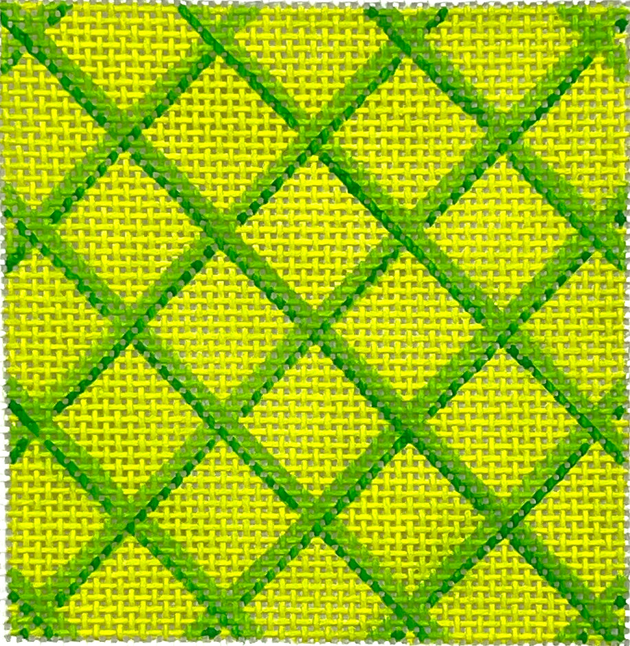 INSSQ4-57 - Lattice - Greens on Lime with Hot Pink Letter