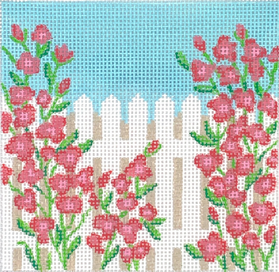 INSSQ4-59 - Rose Covered Picket Fence