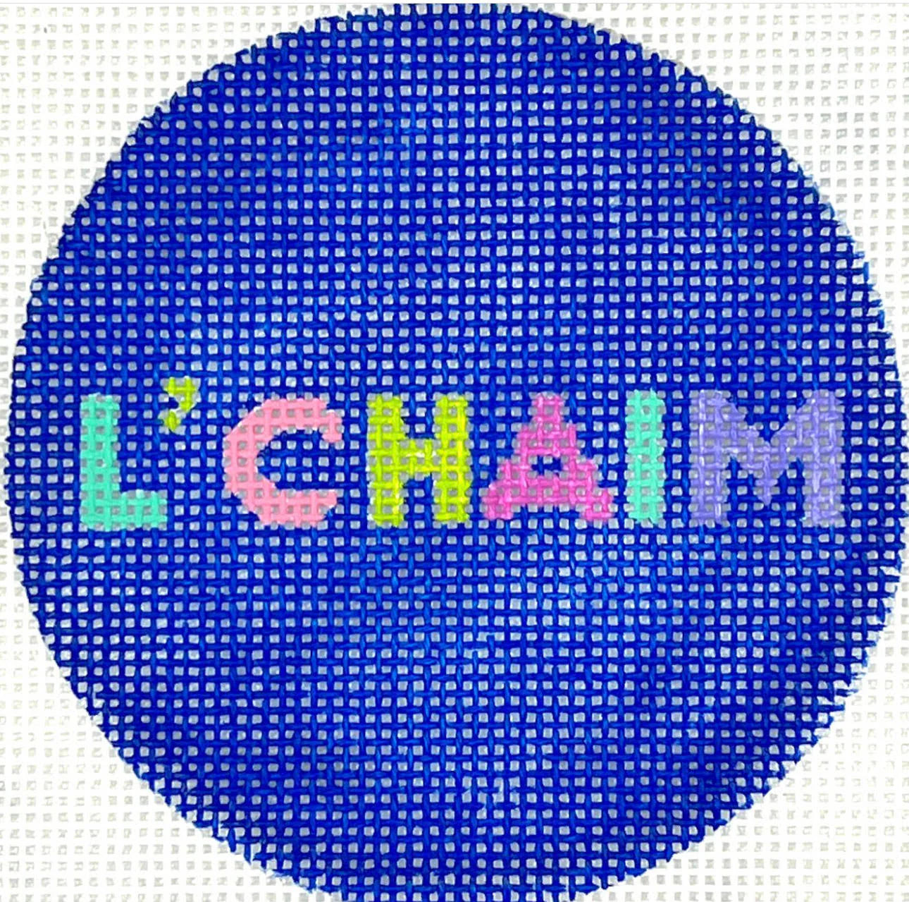 JM-18 - L'Chaim - Bright Letters on Blue