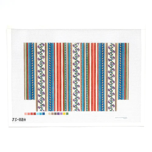 JS-112A - French Stripe Gusset Zipper Bag Canvas