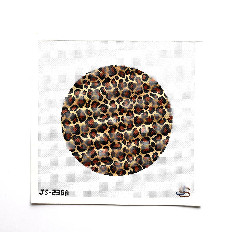 JS-236A - Leopard Pattern 8-Inch Circle Needlepoint Canvas