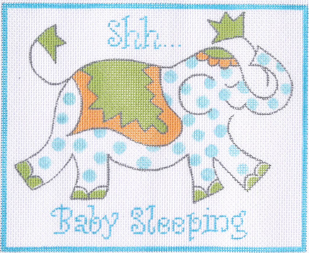 JW-DH-03 - "Shh ... Baby Sleeping" - Blue Elephant