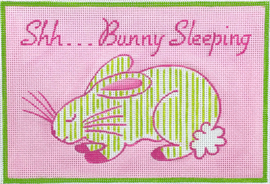 JW-DH-06 - "Shh ... Bunny Sleeping" - Pink and Green