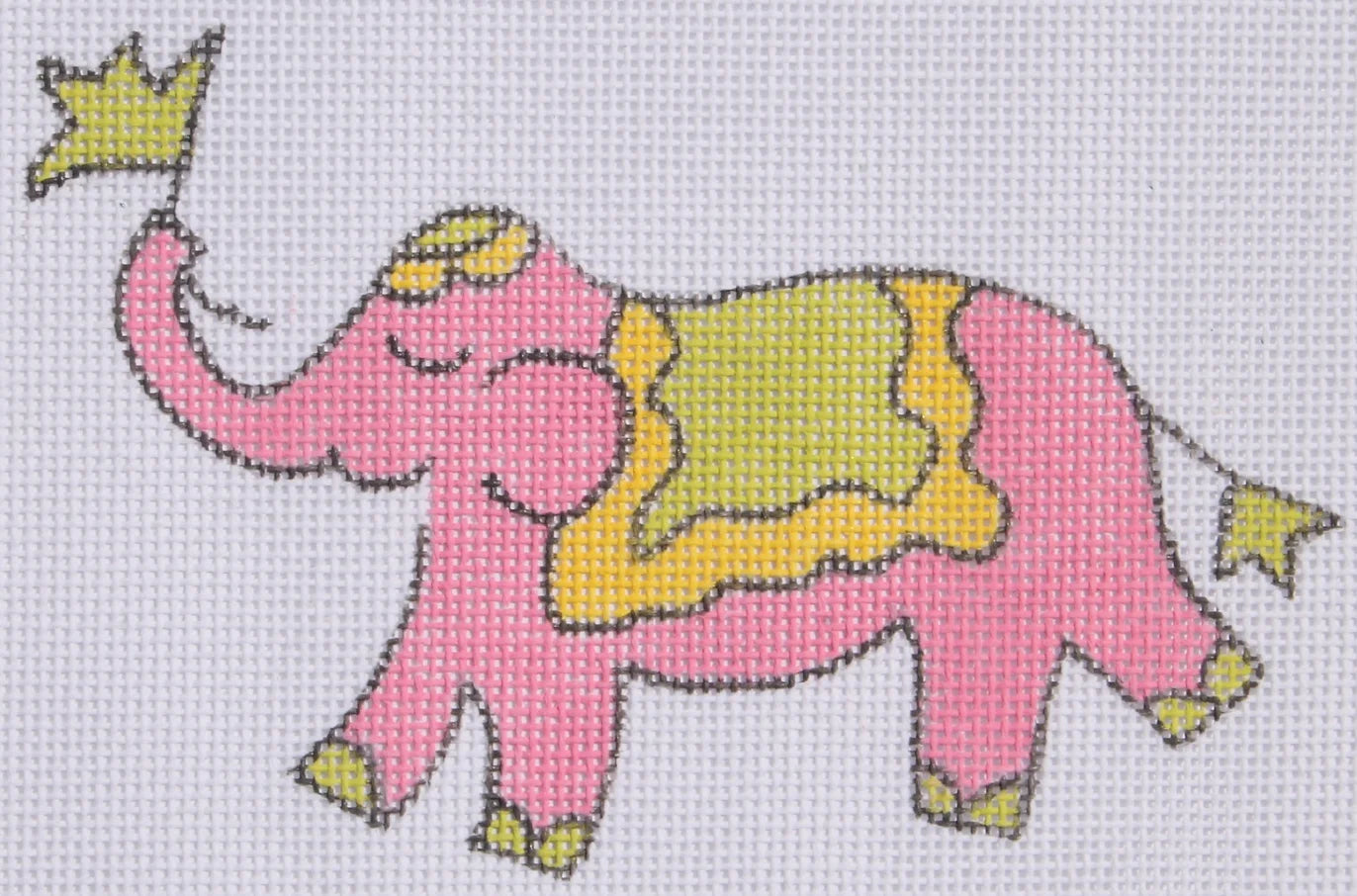 JW-OM-04 - Elephant - Solid Pink with Yellow and Lime