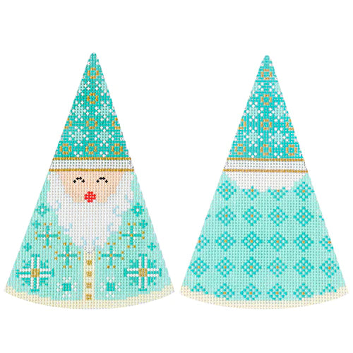 KB 1601 - Santa Cone - Turquoise Snowflakes Hat