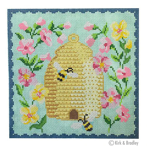 KB 1518 - Bee Skep - Pink Flowers