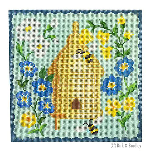 KB 1519 - Bee Skep - Blue Flowers