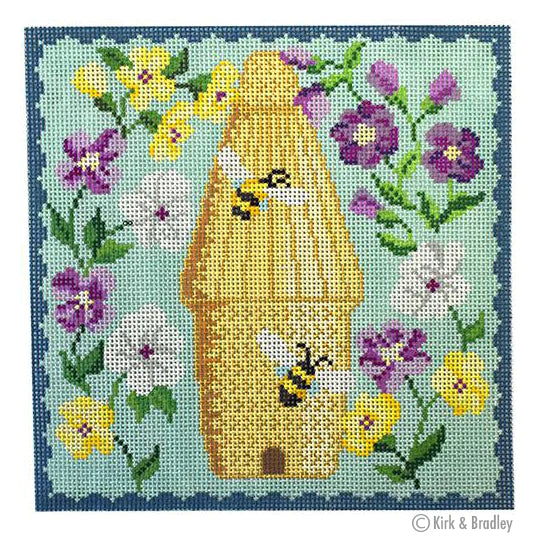 KB 1520 - Bee Skep - Purple Flowers