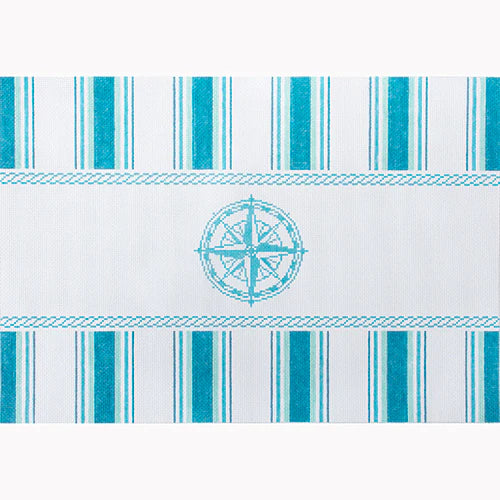 KB 1647 - Nautical Pillow - Aqua Compass