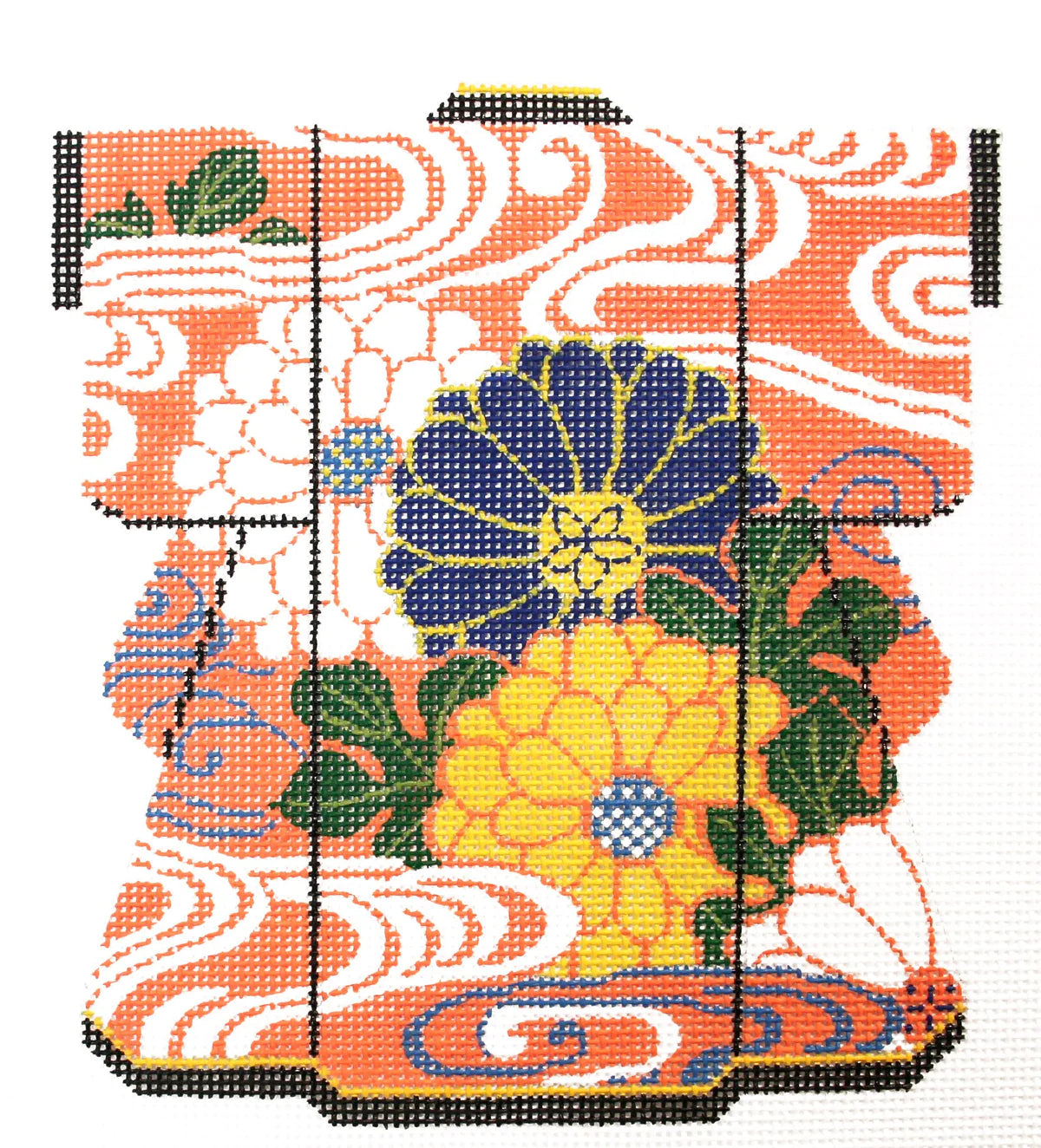 KB35 - Zinnias on Orange Medium Kimono