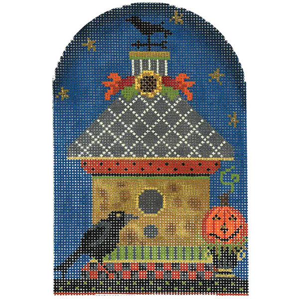 KBH18-18 - Jack O'Lantern Crow Birdhouse