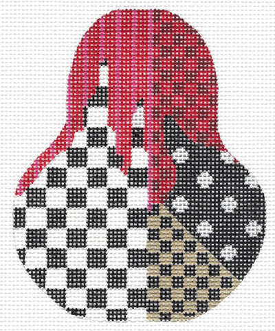 KCN1432 - Black and White Patterned Madness Pear