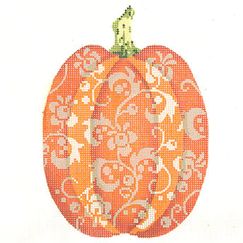 KCN1565 - Tall Orange Floral Pumpkin