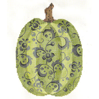 KCN1571 - Tall Green Floral Pumpkin