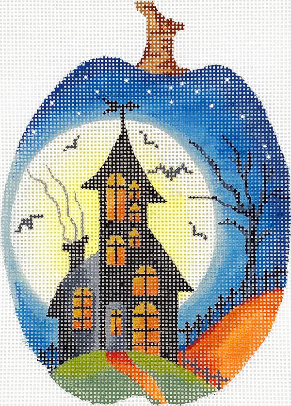 KCN1572 - Full Moon House Silhouette Pumpkin