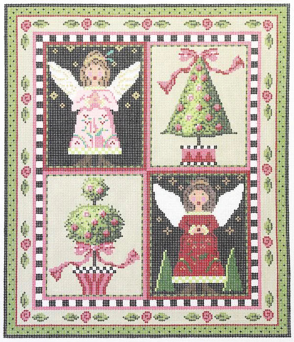 KCC170-18 - Angels and Topiaries Pillow