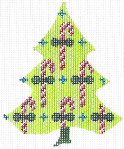 KCNT010-18 - Candy Canes on a Chartreuse Tree