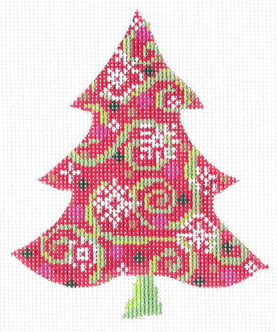 KCNT002-18 - Red Swirlz-n-Snowflakes Tree