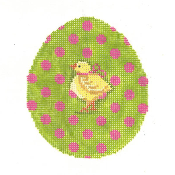 KEA49-18 - Fuchsia Polka Dot on Lime Chicks Egg