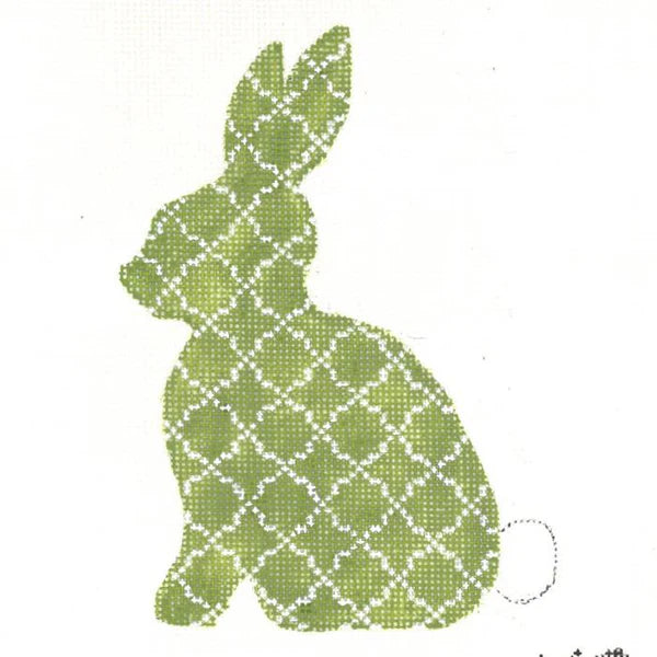 KEA61-18 - Lime Quatrefoil Standing Hare