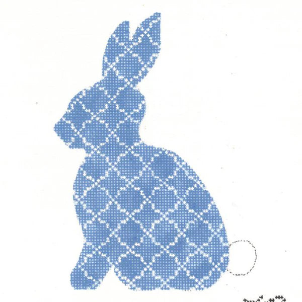 KEA62-18 - Sky Blue Quatrefoil Standing Hare