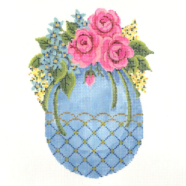 KEA82-18 - Blue Egg with Rose Crown