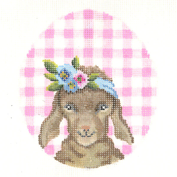 KEA84-18 - Kidd with Flower Crown on Pink Gingham