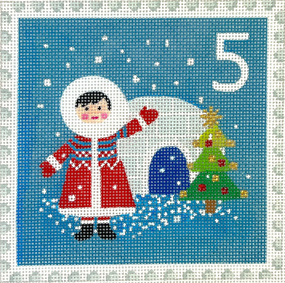 KH-PL-05 - Advent Stamp #5 - Eskimo with Igloo - Alaska