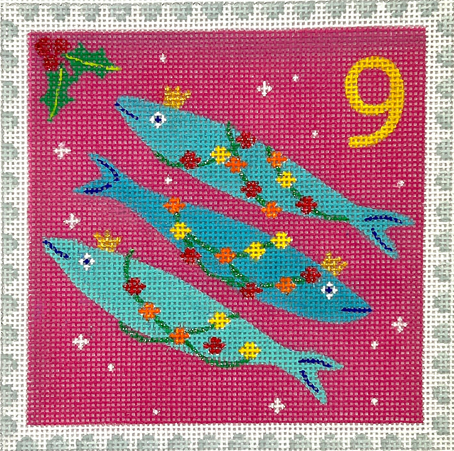 KH-PL-09 - Advent Stamp #9 - Three Fishes - Portugal