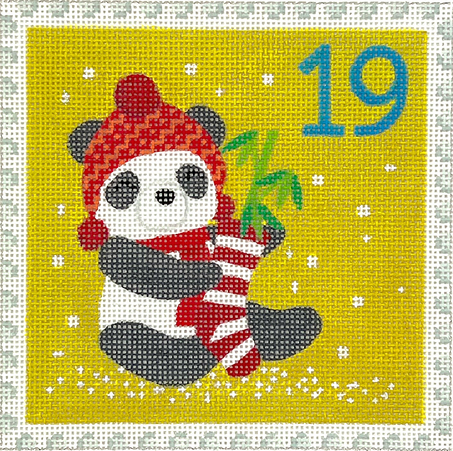 KH-PL-19 - Advent Stamp #19 - Panda with Stocking