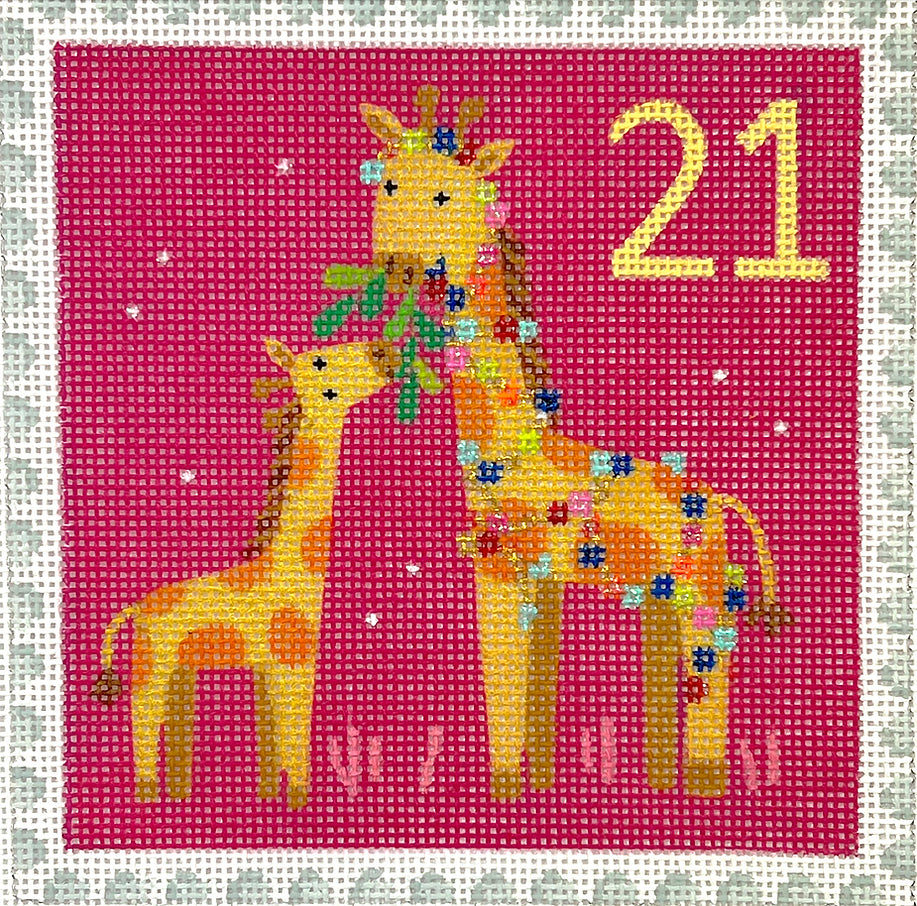 KH-PL-21 - Advent Stamp #21 -Giraffes - Kenya