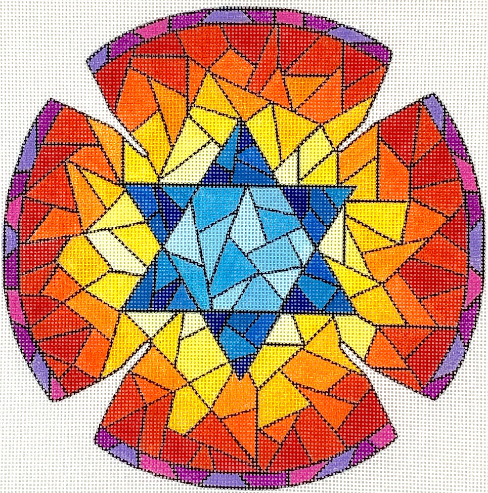 KIP-10 - Kippah - Stained Glass Star of David