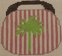 KK-OBB102E - Palm Tree on Pink and White Stripes Insert