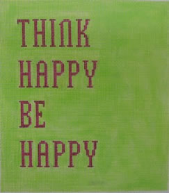 KK-P100L - Think Happy Be Happy - Lime Green with Hot Pink