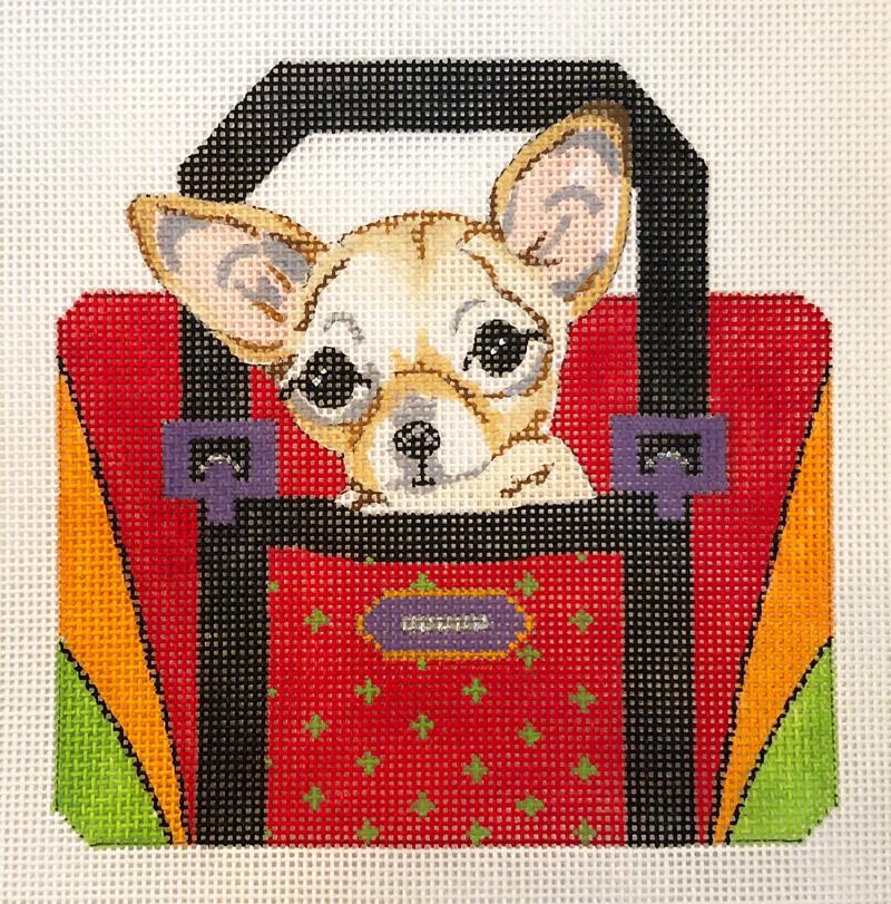 KL1009 - Chihuahua Puppy in Red Purse