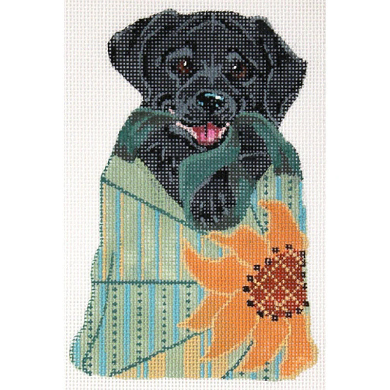 KL1011 - Black Labrador in Sunflower Bag