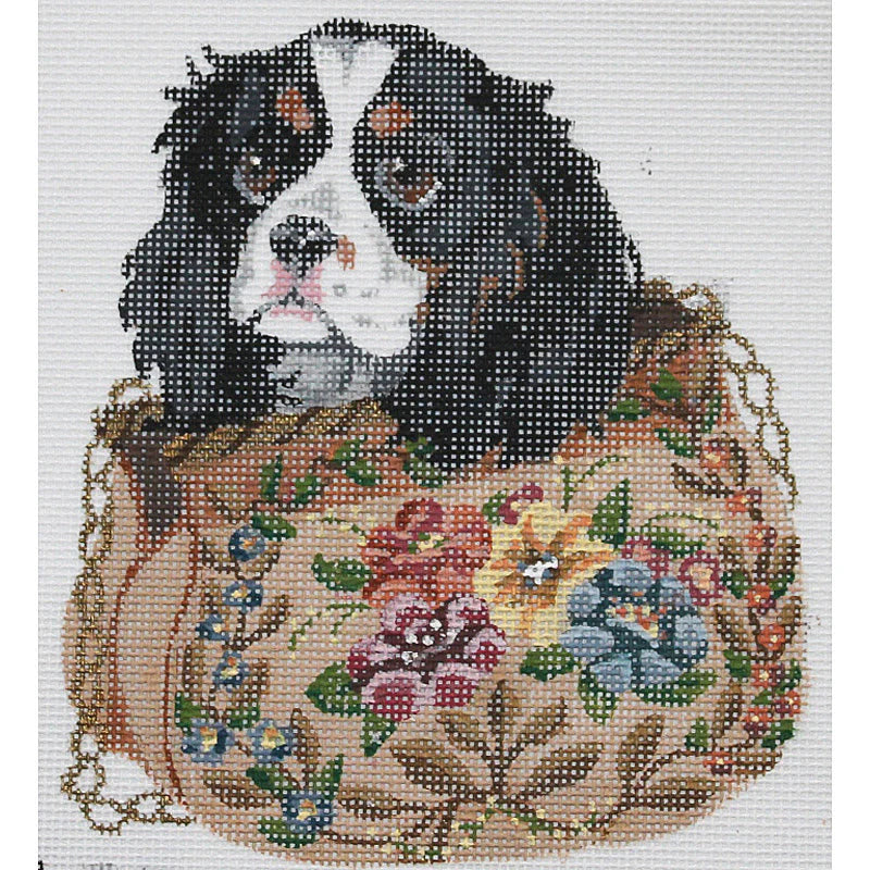 KL1017 - King Charles Spaniel in Floral Purse