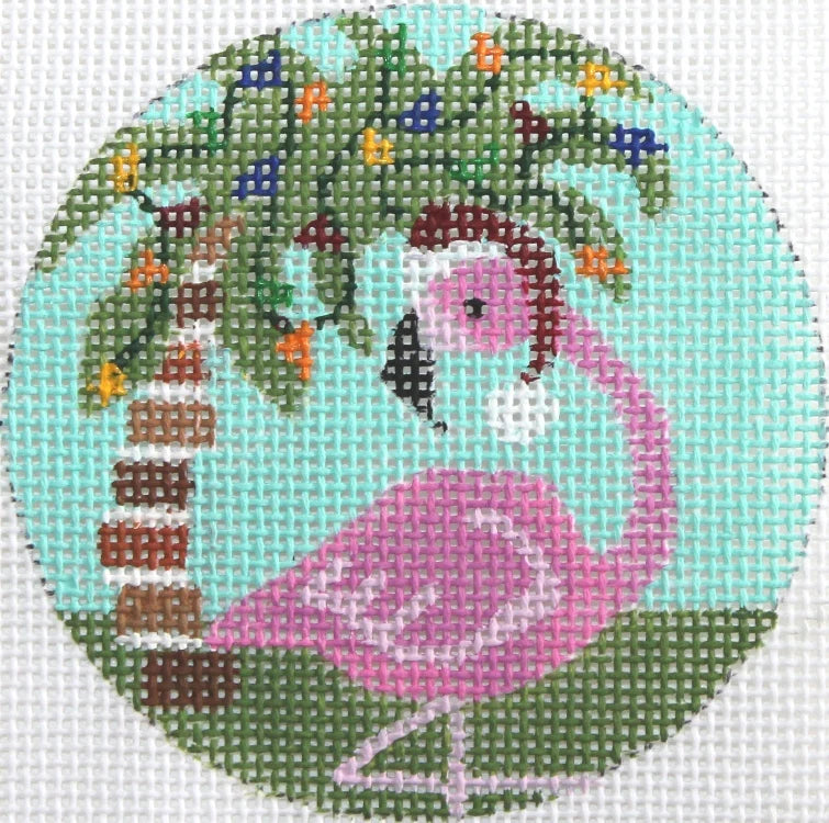 KL1117 - Flamingo with Palm Tree Ornament