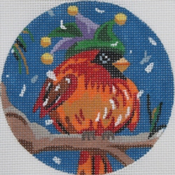 KL182 - Cardinal in Carnival Hat Ornament