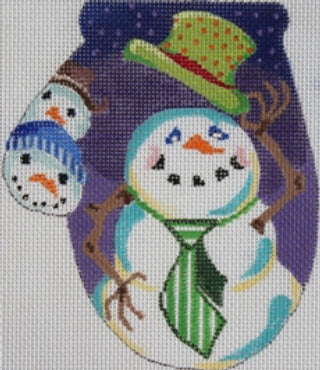 KL191-2 - Snowman with Top Hat Mitten Ornament
