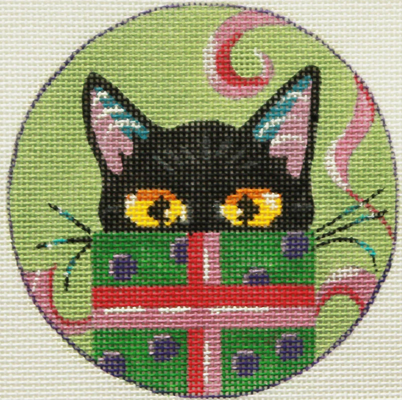 KL225 - Kitten with Green Box Ornament