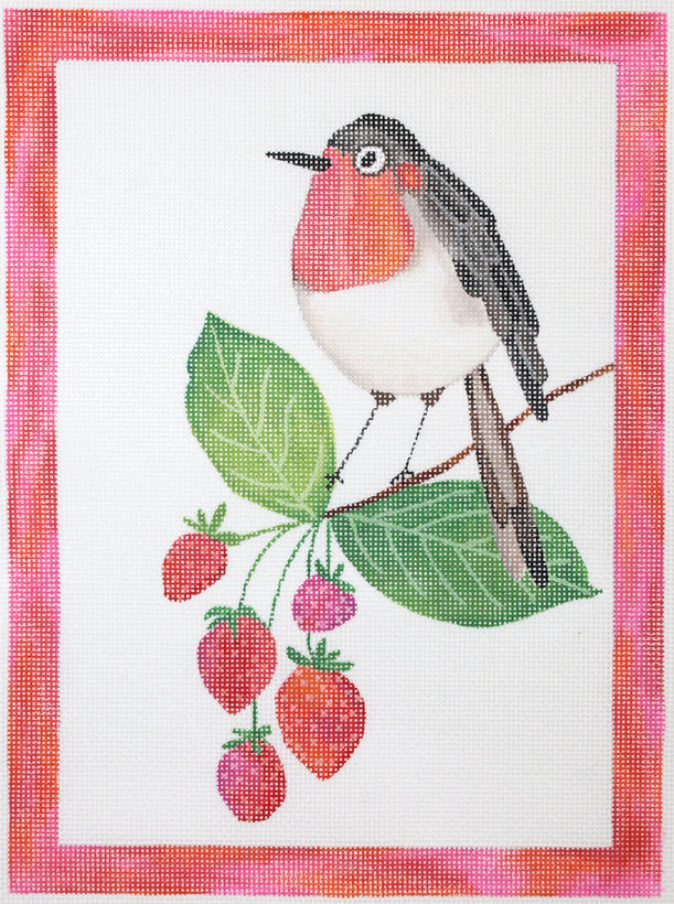 KM-PL-01 - Bird with Strawberry Branch